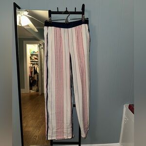 Express Navy and Red Striped Pants
